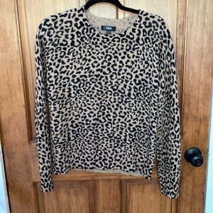 Aqua leopard cashmere swester, size medium
